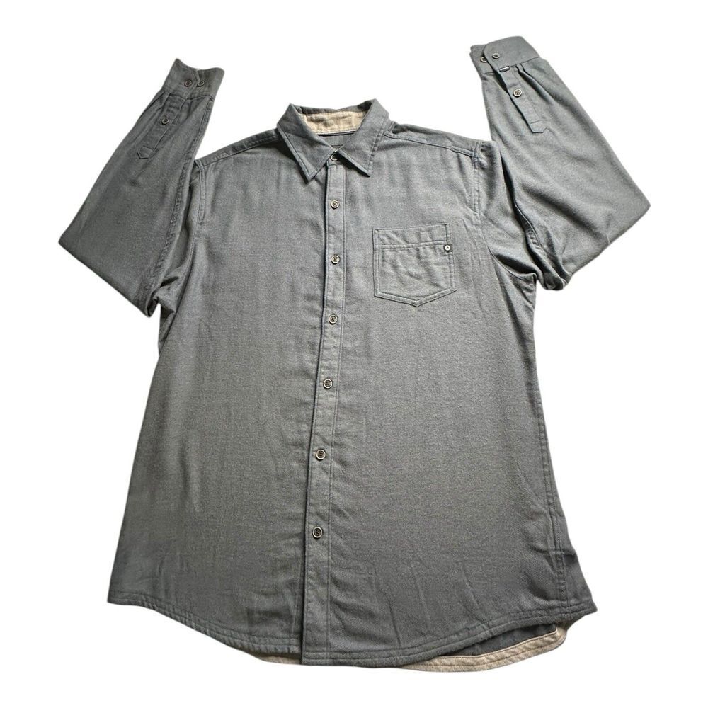 Marmot Flannel‎ Shirt Mens Large Gray Long Sleeve  Classic Soft Pockets